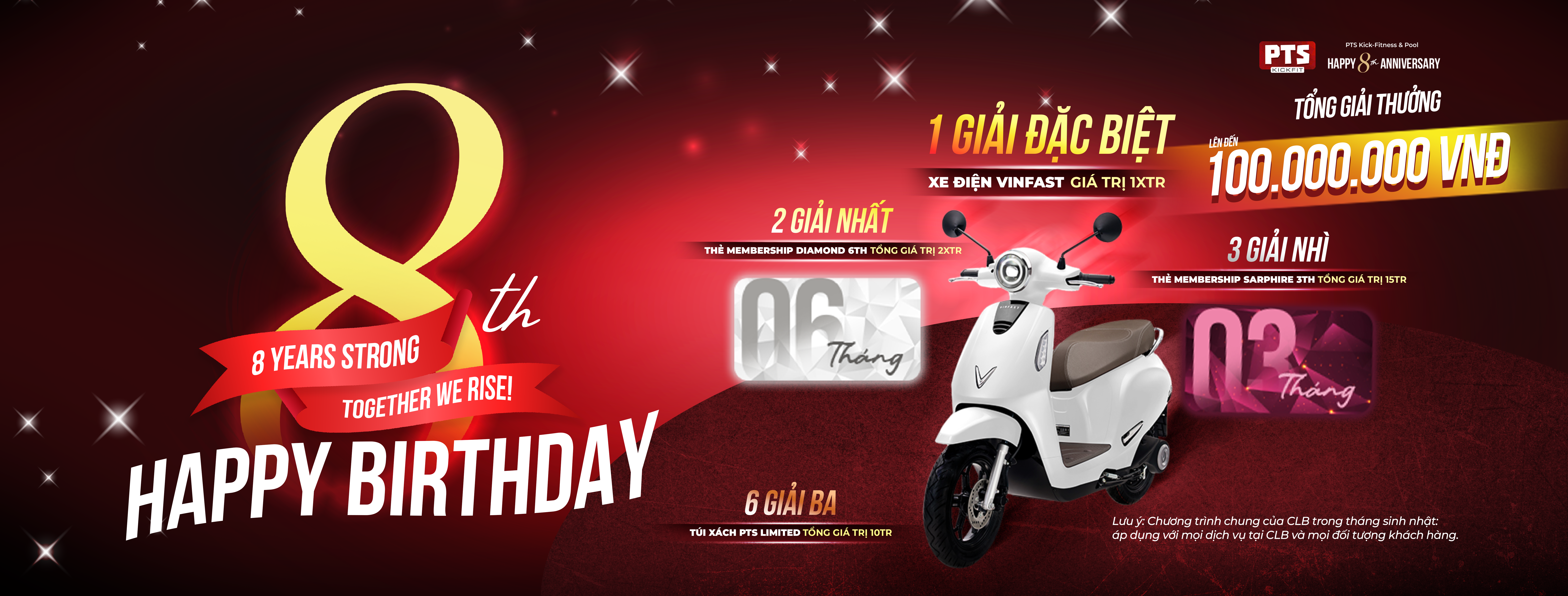 MỪNG SINH NHẬT 8 NĂM PTS KICKFITNESS: Bùng nổ ưu đãi &amp; trải nghiệm đỉnh cao